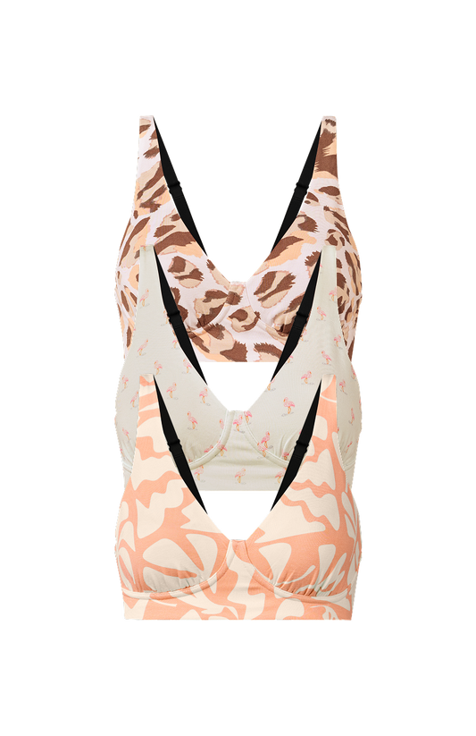 UltraModal™ FeelFree Longline Bralette 3-Pack | Miami Pack