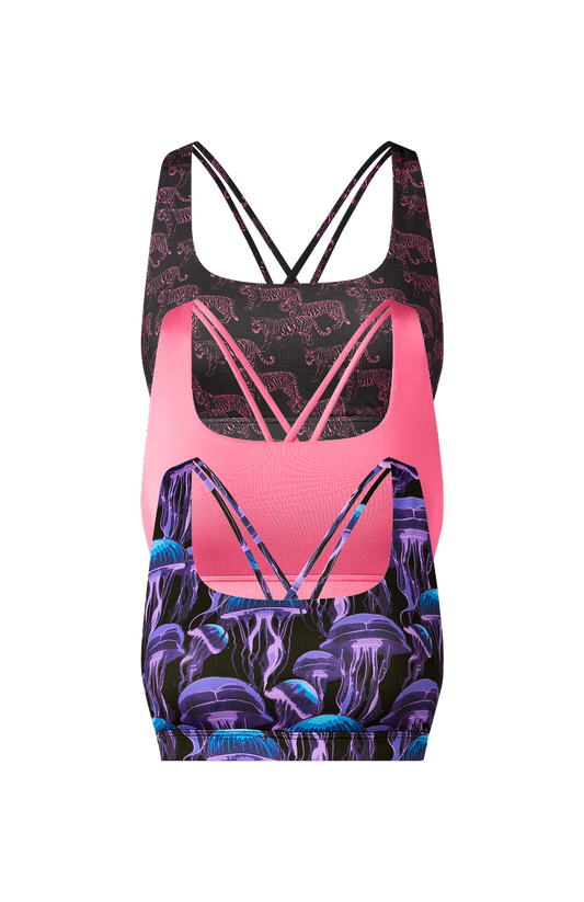 Breathe Strappy Back Bralette 3-Pack | Wild Life Pack