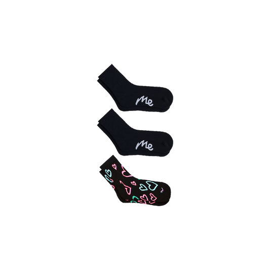 Quarter Sock 3-Pack | Electric Hearts Pack