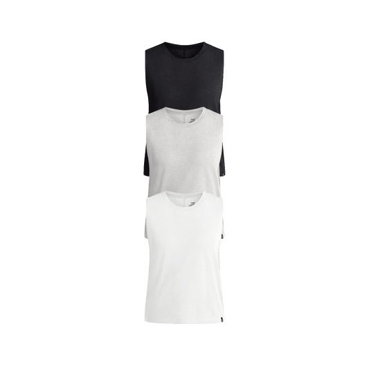 Women's Daily Sleeveless Tee 3-Pack | Black White Grey Pack