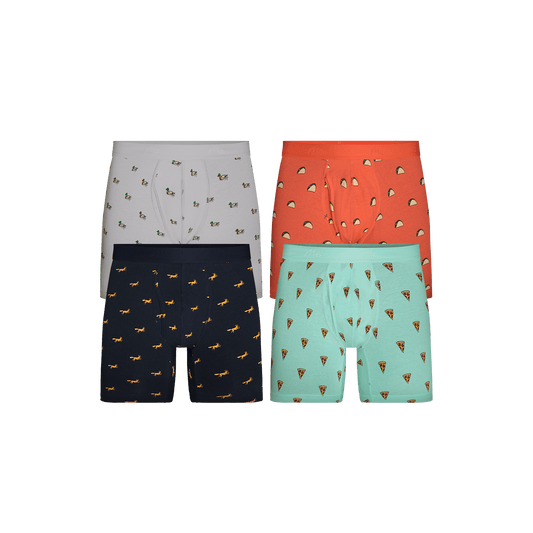 Stretch Cotton Boxer Brief w/ Fly 4-Pack | Cotton Adventurous Pack