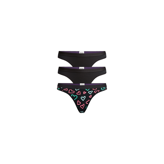 Thong 3-Pack | Electric Hearts Pack