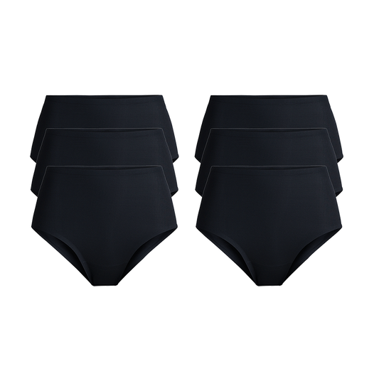 MoveMe High-Waisted Cheeky 6-Pack | Black