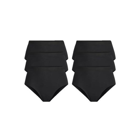 FeelFree High-Waisted Cheeky 6-Pack | Black