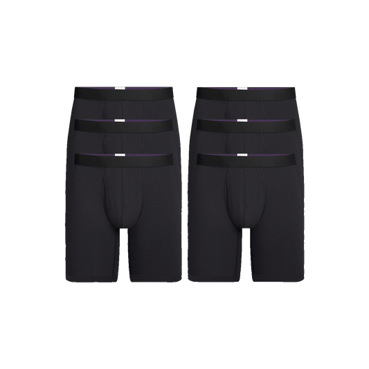 Long Boxer Brief w/ Fly 6-Pack | Black