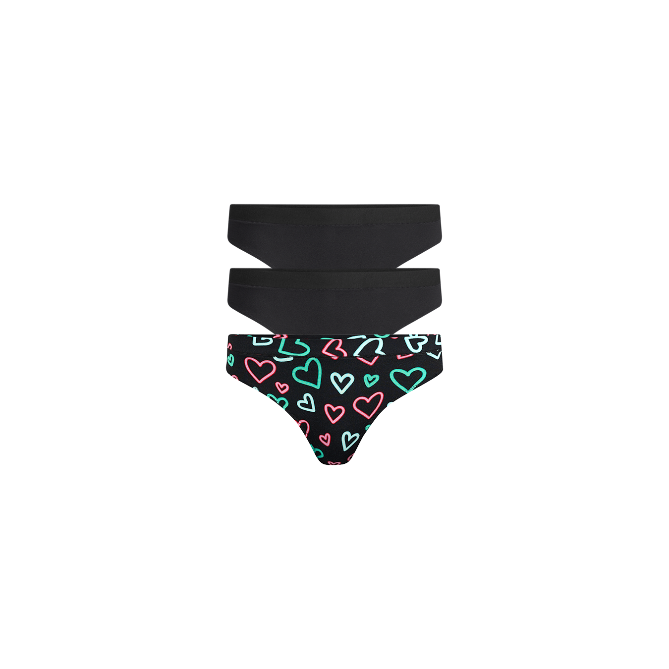 FeelFree Thong 3-Pack | Electric Hearts Pack