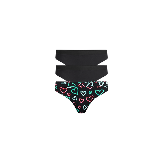 FeelFree Thong 3-Pack | Electric Hearts Pack