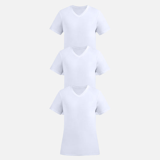 Men's Lightweight Modal V-Neck Undershirt 3-Pack | White