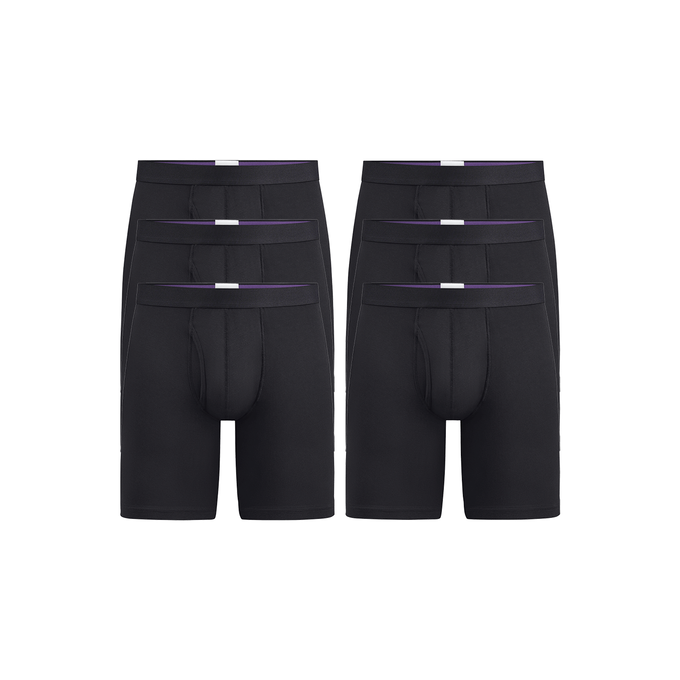 The Ball Caddy™ Long Boxer Brief w/ Fly 6-Pack | Black