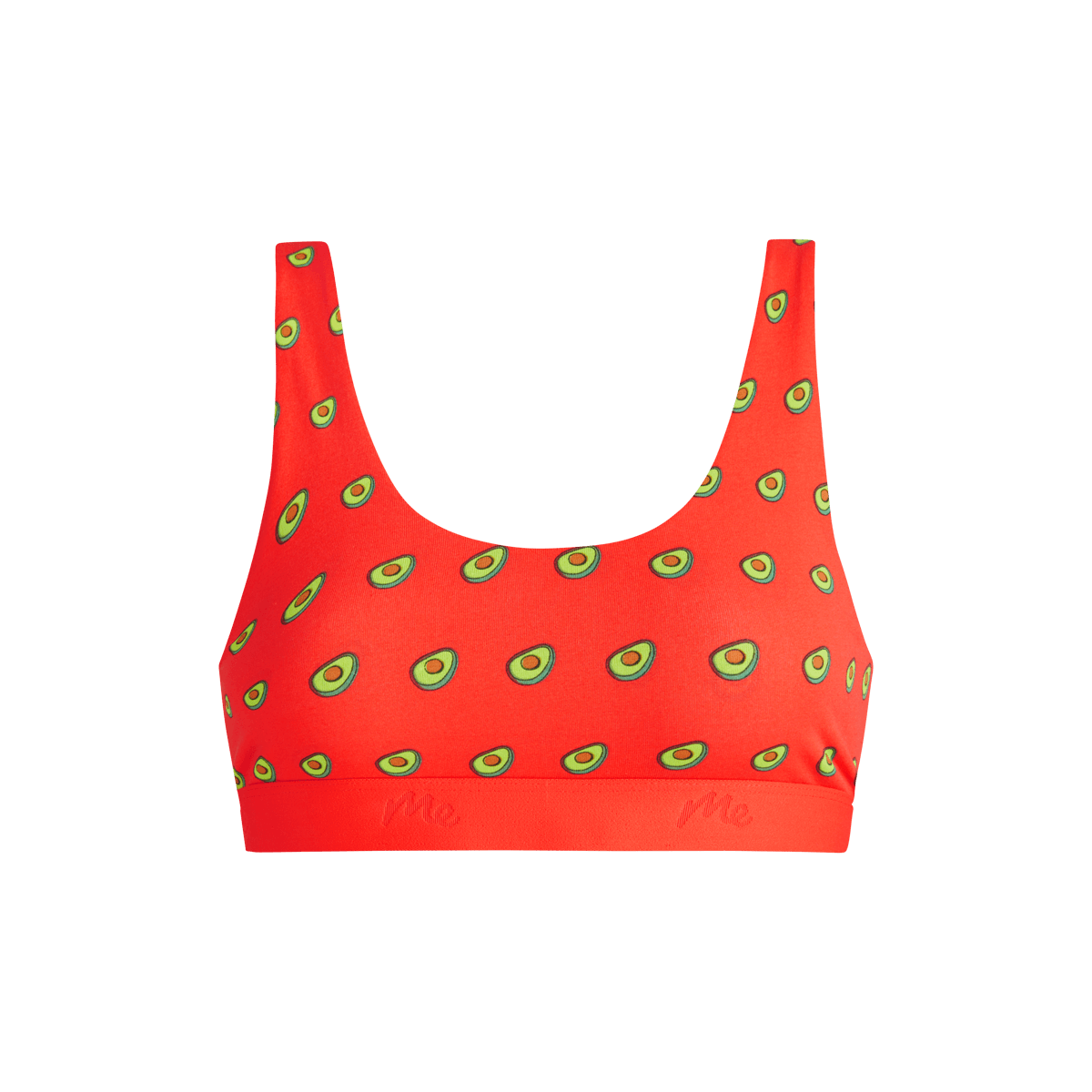 Stretch Cotton U-Neck Bralette | Avocados