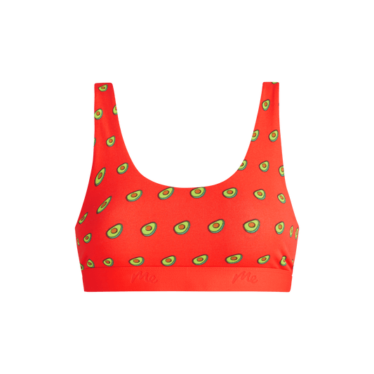 Stretch Cotton U-Neck Bralette | Avocados