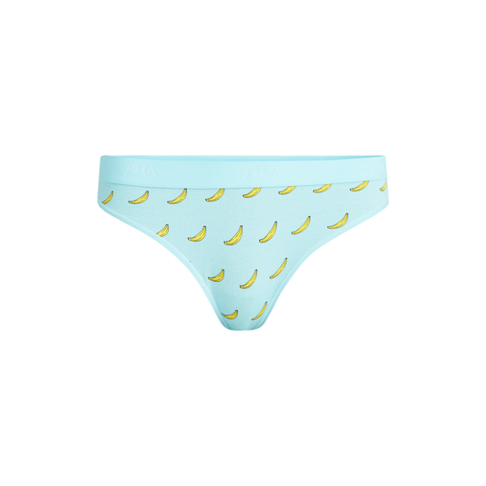 Stretch Cotton Mid-Rise Thong | Go Bananas