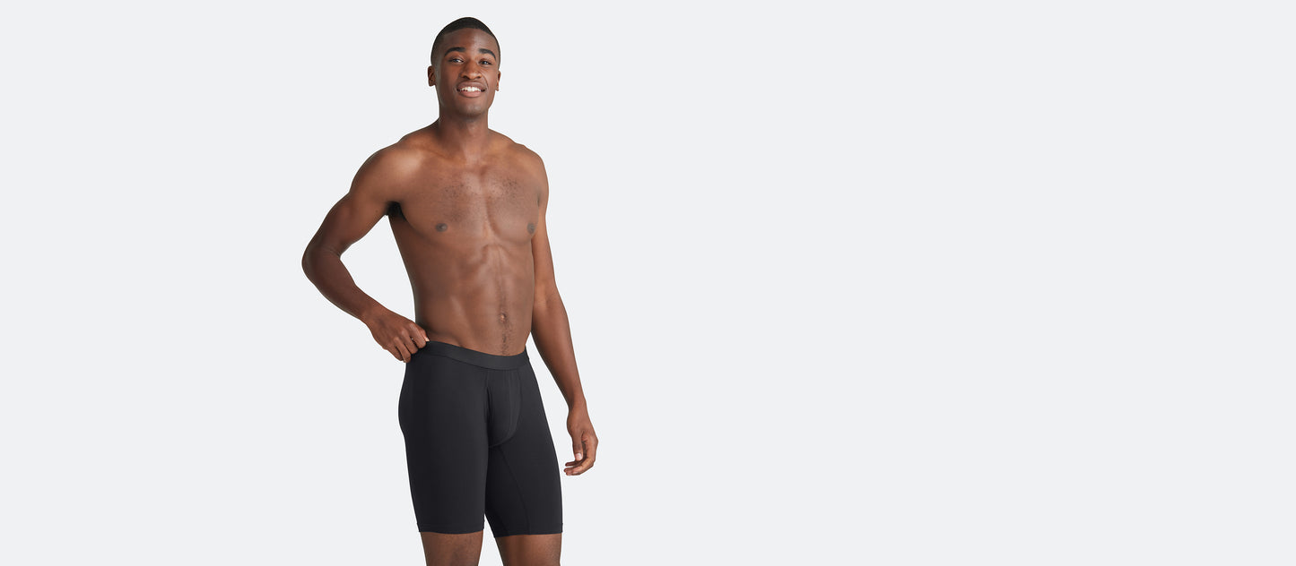 Long Boxer Brief w/ Fly 10-Pack | Black