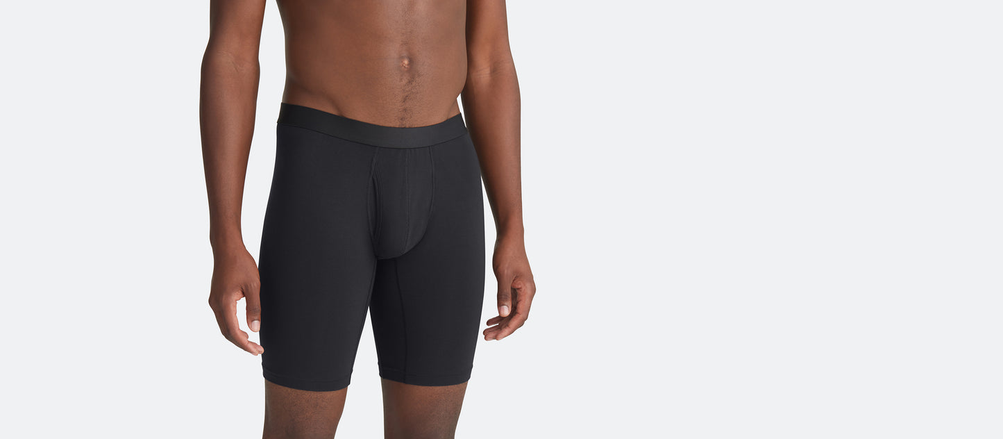 Long Boxer Brief w/ Fly 10-Pack | Black