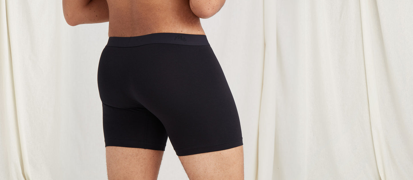 Stretch Cotton Boxer Brief w/ Fly | Black