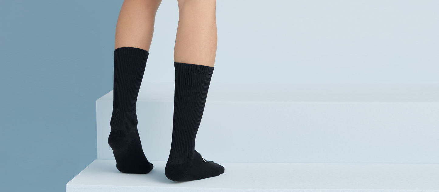 MoveMe Crew Sock 6-Pack | Black