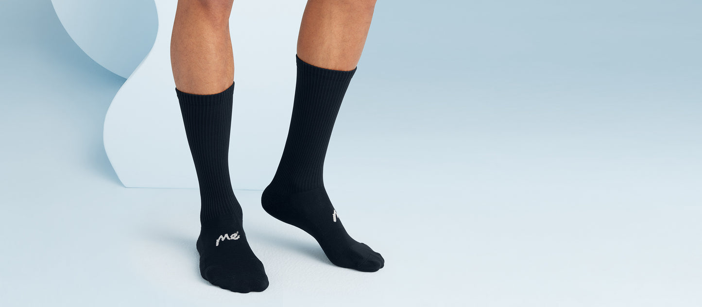 MoveMe Crew Sock 6-Pack | Black