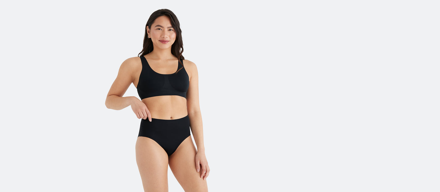 MoveMe High-Waisted Cheeky 6-Pack | Black