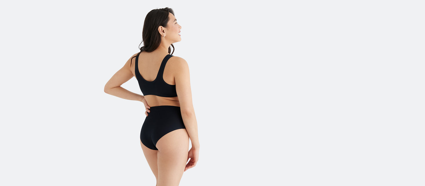 MoveMe High-Waisted Cheeky 6-Pack | Black