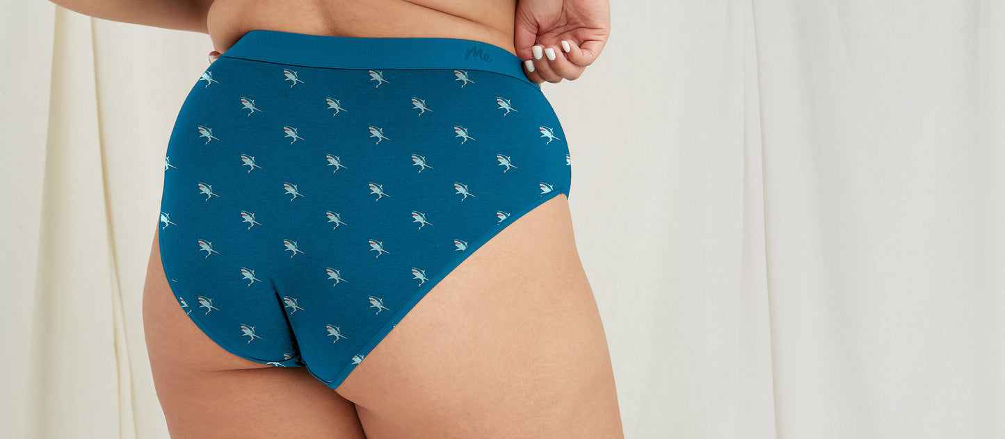 Stretch Cotton High-Waist Brief | Shark