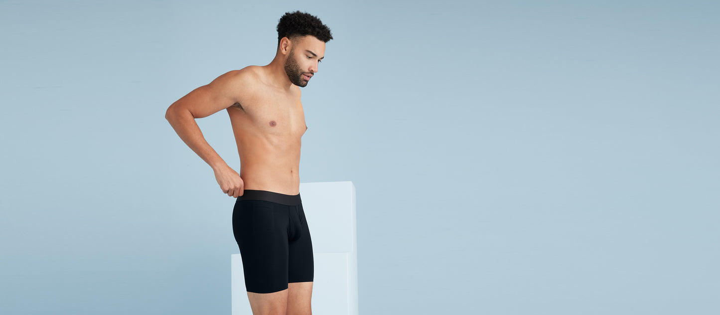 MoveMe Long Boxer Brief w/ Fly 10-Pack | Black