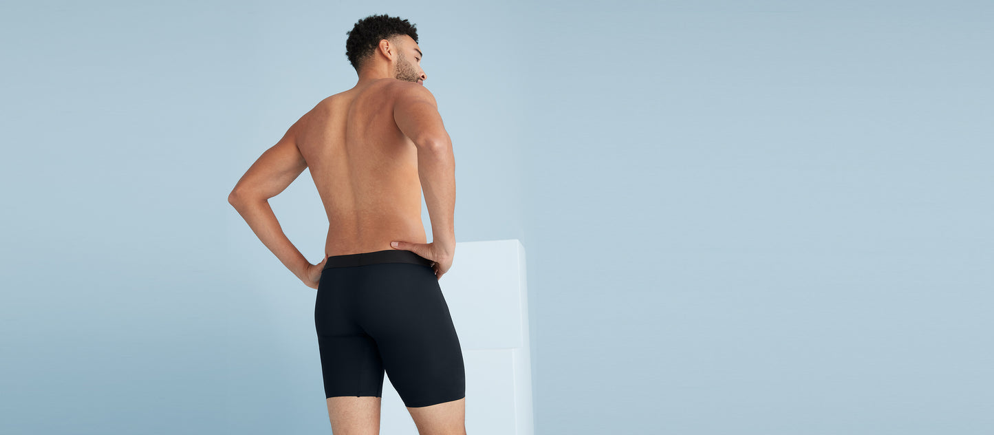 MoveMe Long Boxer Brief w/ Fly 10-Pack | Black