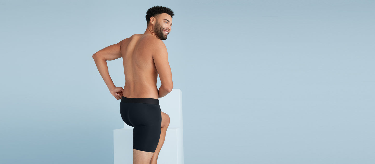 MoveMe Long Boxer Brief w/ Fly 10-Pack | Black