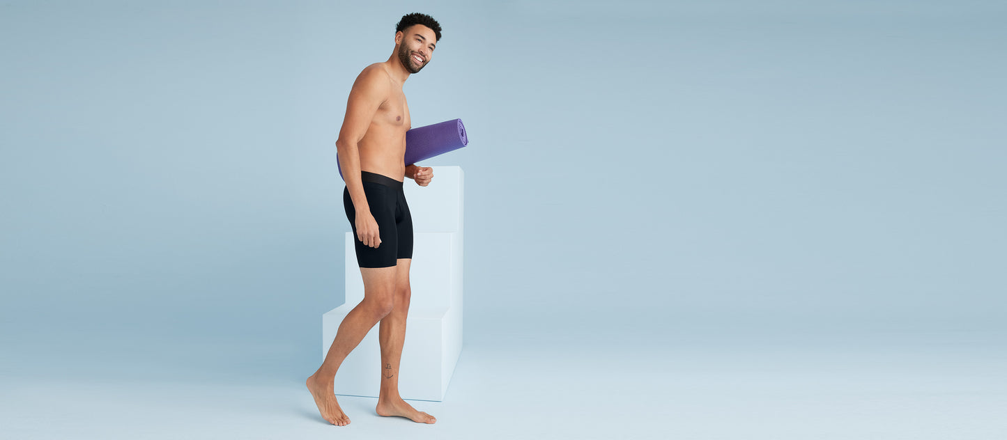 MoveMe Long Boxer Brief w/ Fly 10-Pack | Black