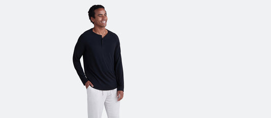 Men's Modal Henley | Black