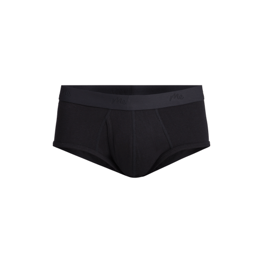 Stretch Cotton Brief w/ Fly | Black