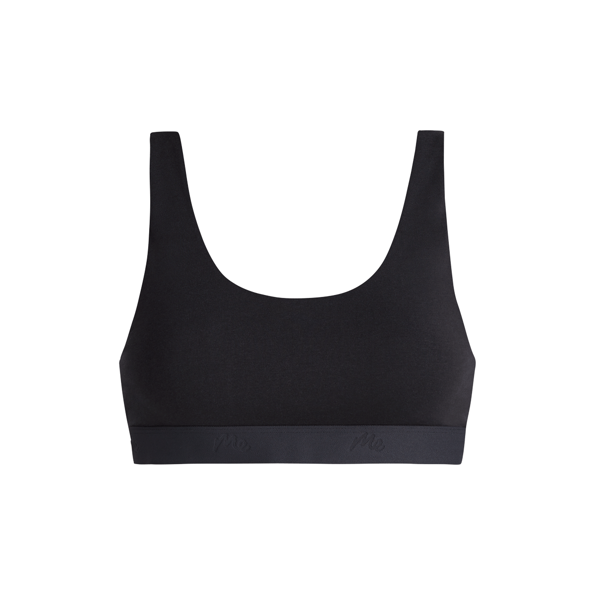 Stretch Cotton U-Neck Bralette | Black