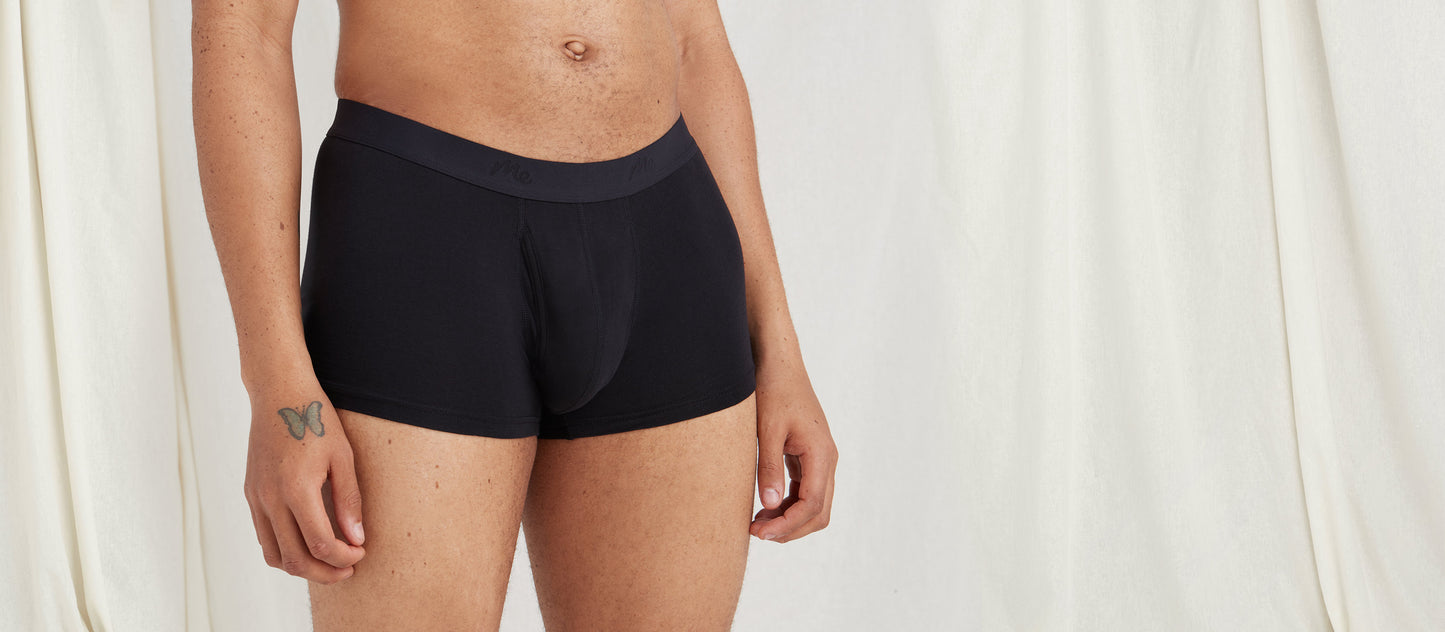 Stretch Cotton Trunk w/ Fly | Black