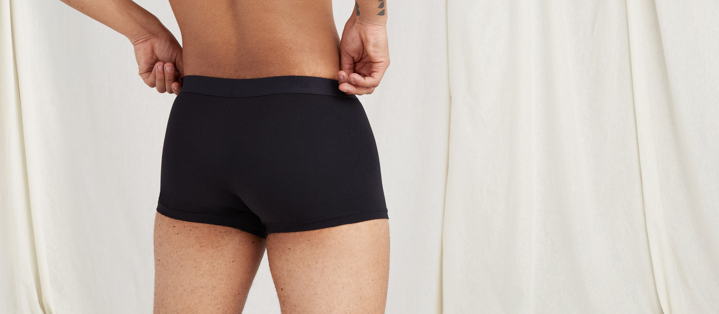 Stretch Cotton Trunk w/ Fly | Black