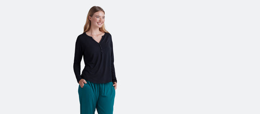 Women's Modal Henley | Black