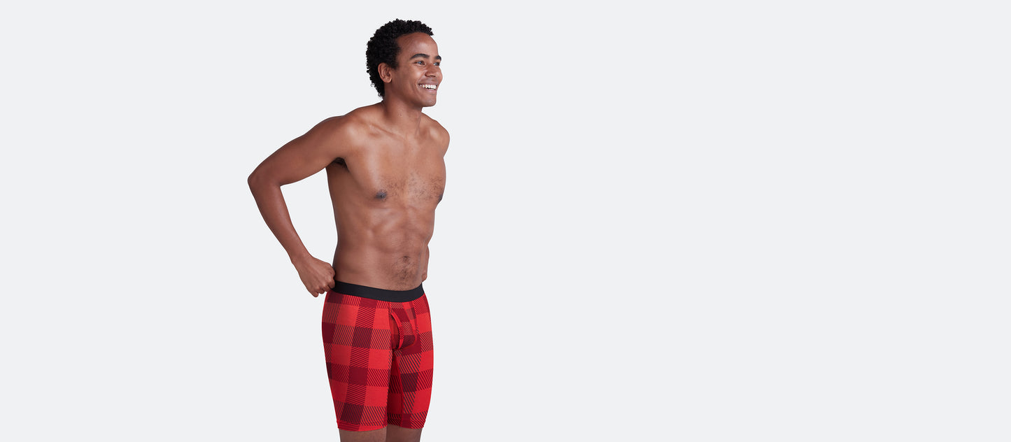 UltraModal™ Core Long Boxer Brief w/ Fly | Crimson Plaid