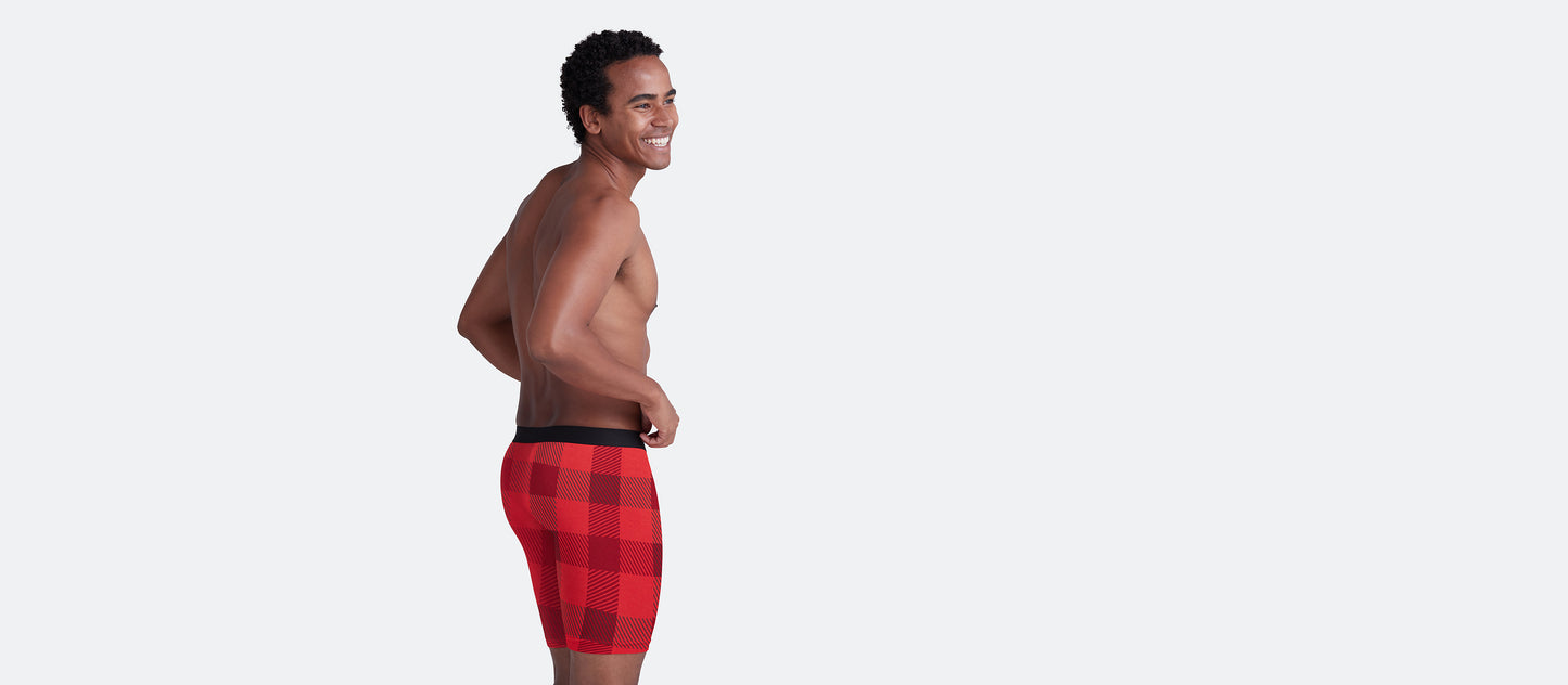 UltraModal™ Core Long Boxer Brief w/ Fly | Crimson Plaid