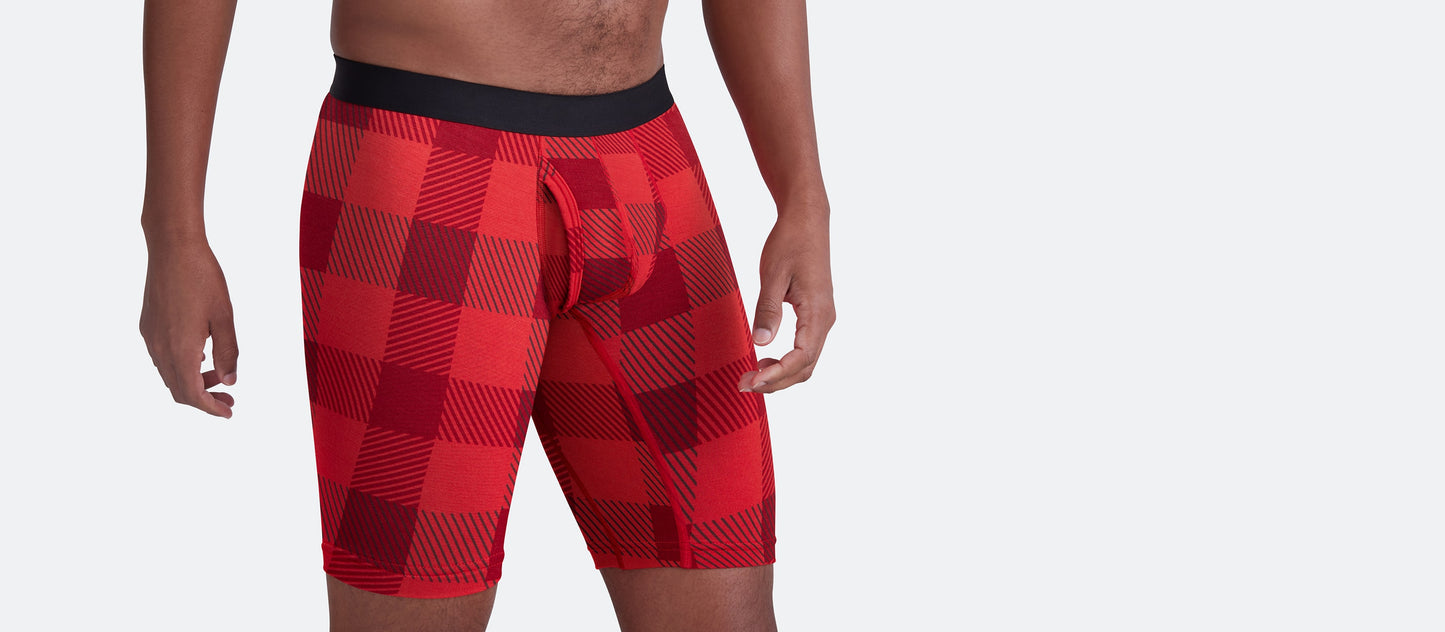 UltraModal™ Core Long Boxer Brief w/ Fly | Crimson Plaid