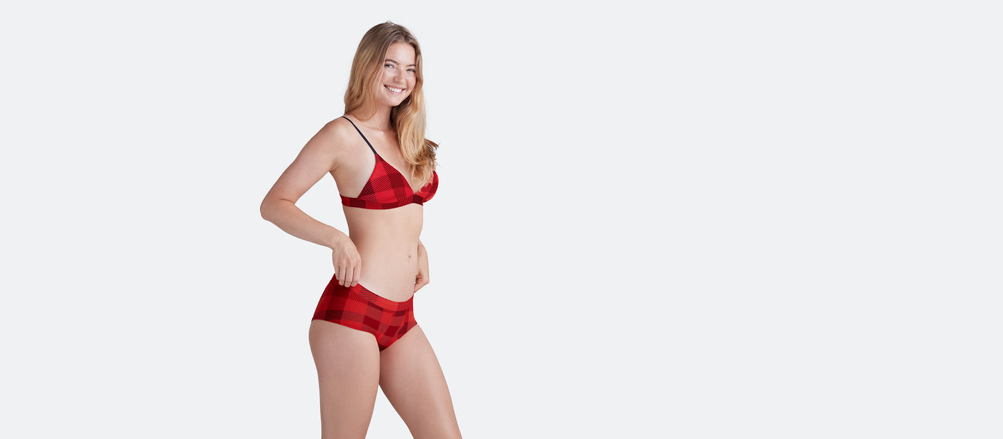 FeelFree Cheeky Brief | Crimson Plaid