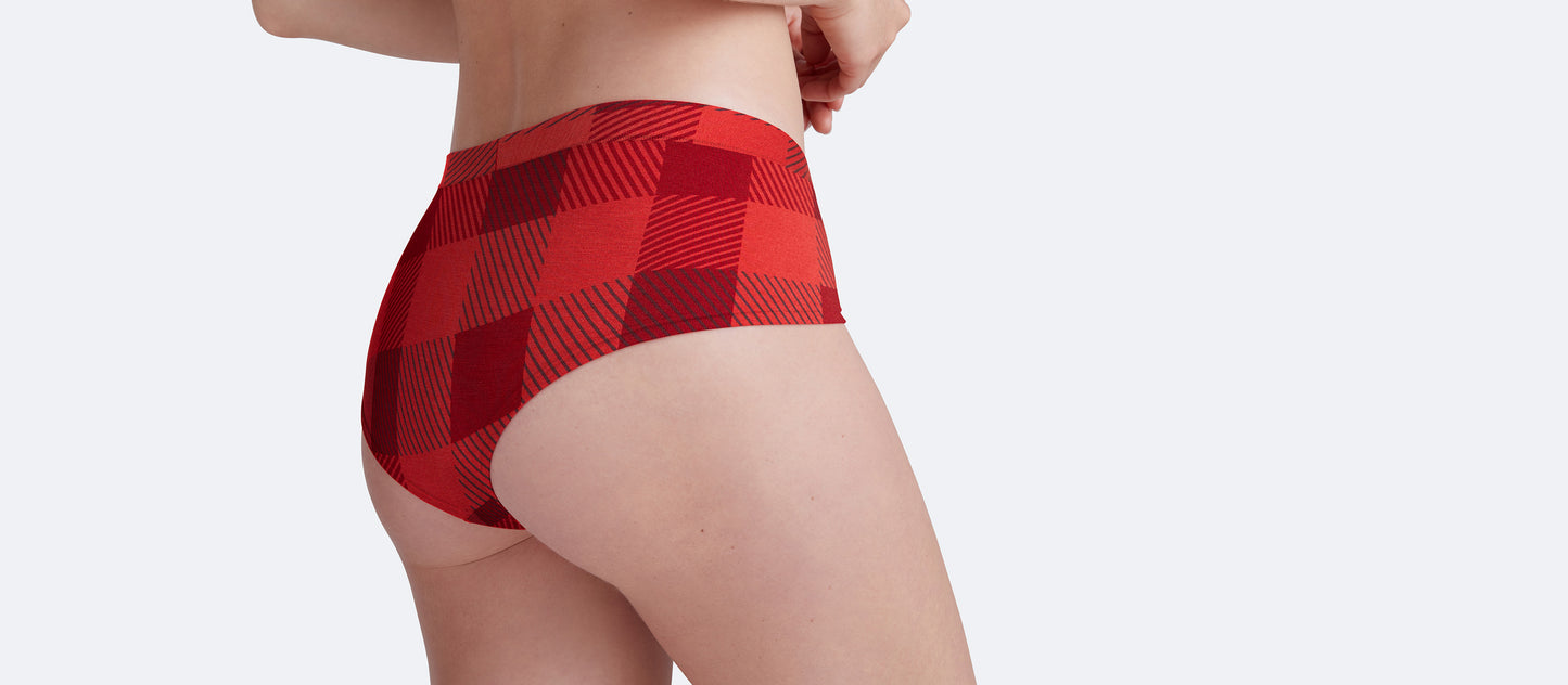 FeelFree Cheeky Brief | Crimson Plaid