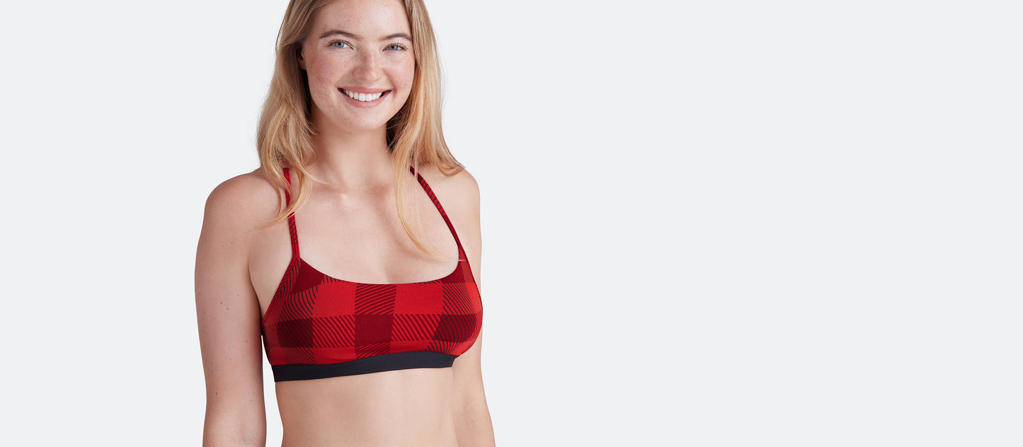 T-Back Bralette | Crimson Plaid