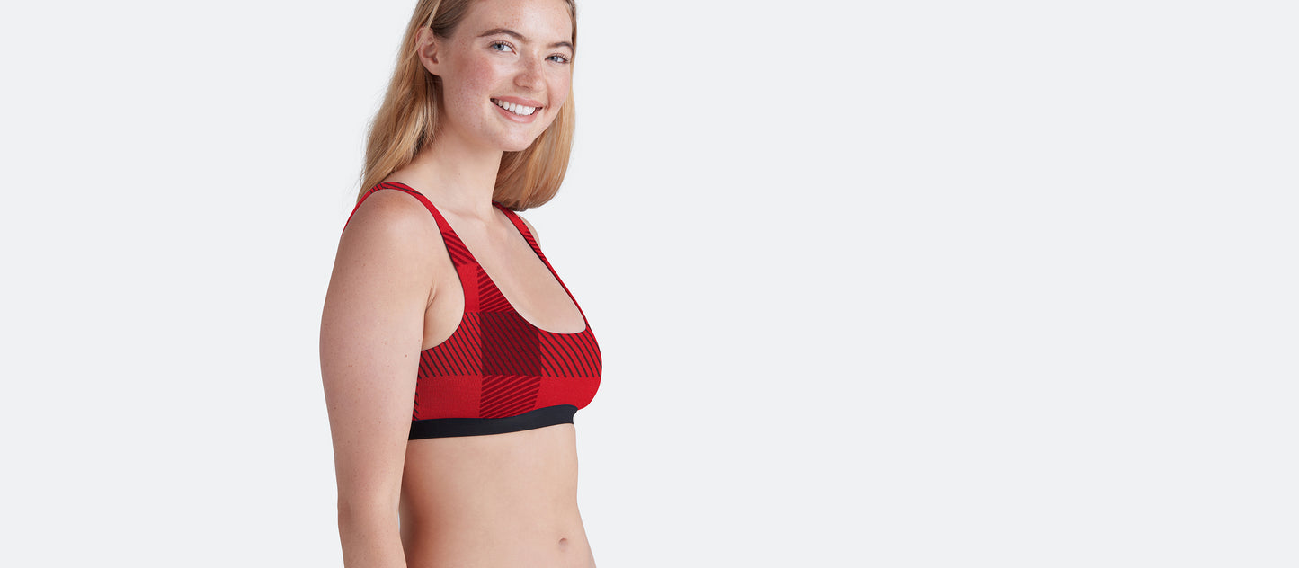 U-Back Bralette | Crimson Plaid