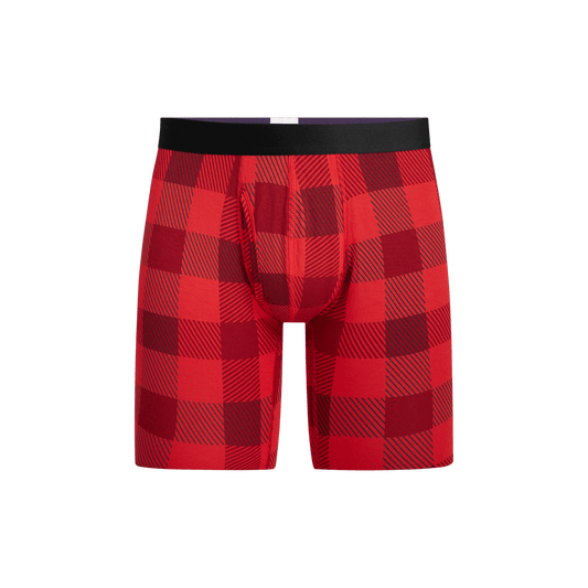 UltraModal™ Core Long Boxer Brief w/ Fly | Crimson Plaid