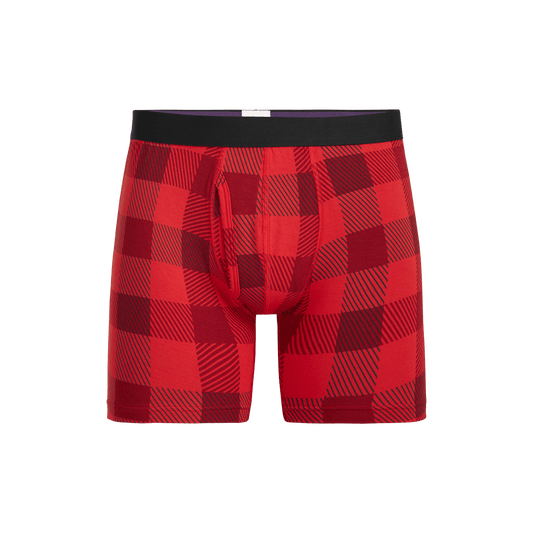 Boxer Brief w/ Fly | Crimson Plaid