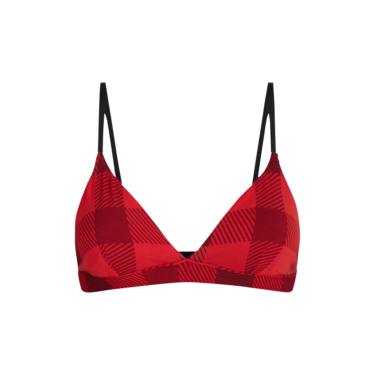 FeelFree Triangle Bralette | Crimson Plaid