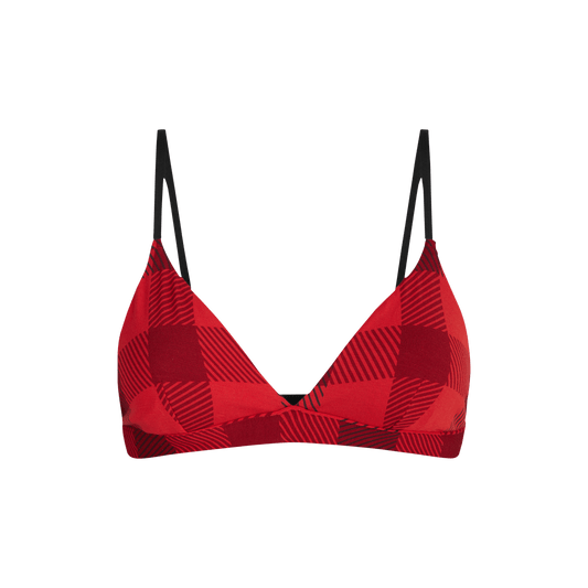 FeelFree Triangle Bralette | Crimson Plaid