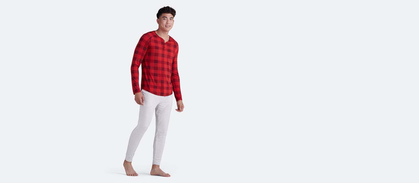 Men's Modal Henley | Crimson Plaid