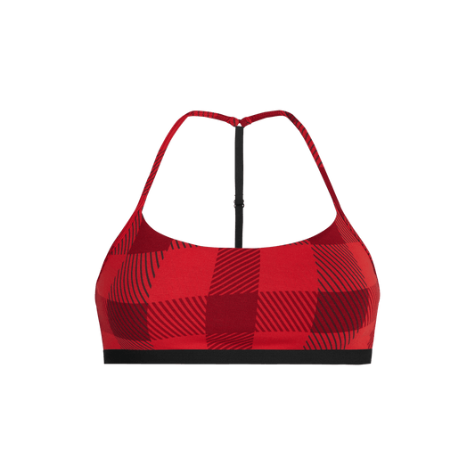 UltraModal™ Core T-Back Bralette | Crimson Plaid