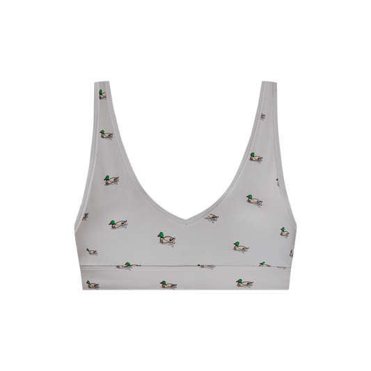 Stretch Cotton V-Neck Bralette | Ducks