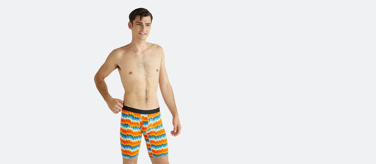 Long Boxer Brief w/ Fly | Groovy Chevron