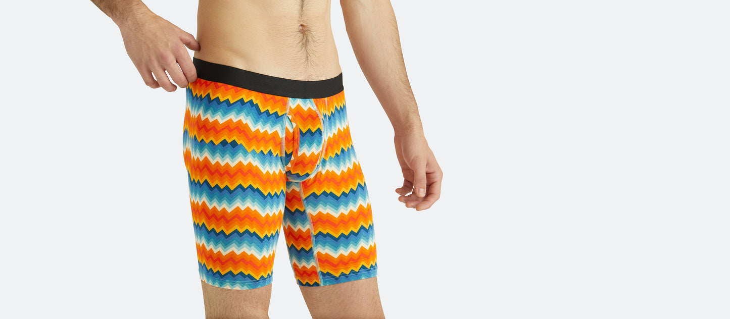 Long Boxer Brief w/ Fly | Groovy Chevron